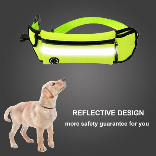 Sac banane porté à la taille, coloris jaune fluo, pour laisse Cat&dog